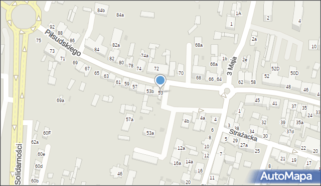 Końskie, Piłsudskiego Józefa, marsz., 53, mapa Końskie