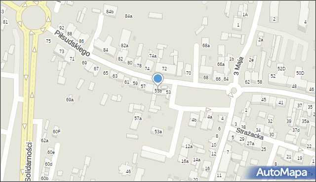 Końskie, Piłsudskiego Józefa, marsz., 53b, mapa Końskie