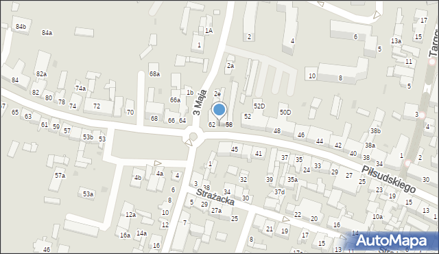 Końskie, Piłsudskiego Józefa, marsz., 60, mapa Końskie