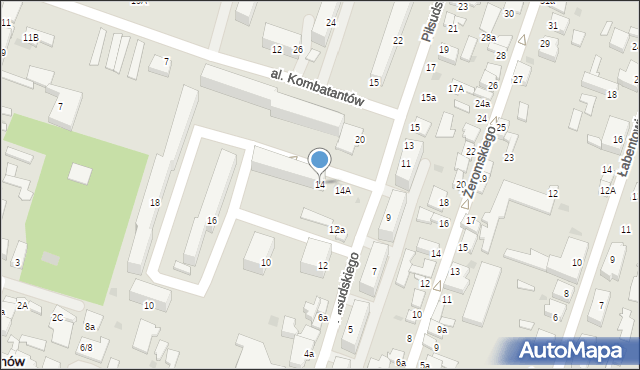 Konstantynów Łódzki, Piłsudskiego Józefa, marsz., 14, mapa Konstantynów Łódzki