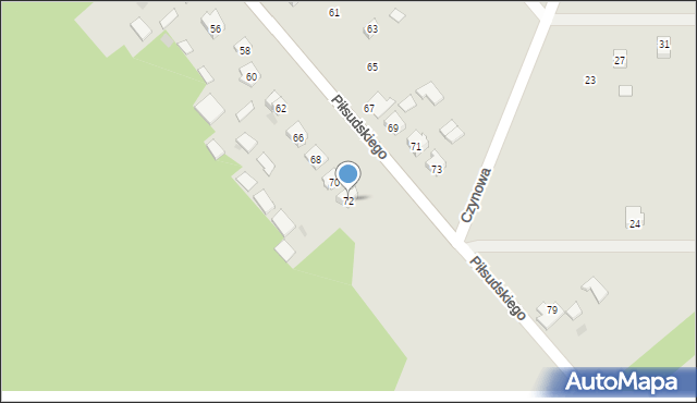 Koprzywnica, Piłsudskiego Józefa, marsz., 72, mapa Koprzywnica