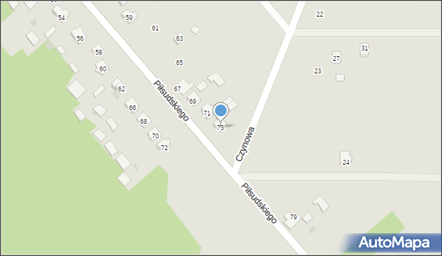 Koprzywnica, Piłsudskiego Józefa, marsz., 73, mapa Koprzywnica