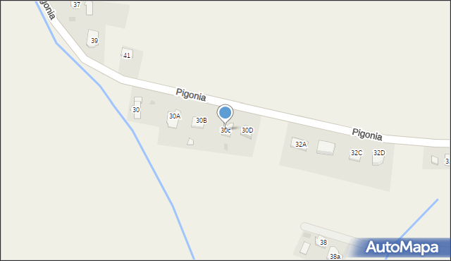 Korczyna, Pigonia Stanisława, 30c, mapa Korczyna