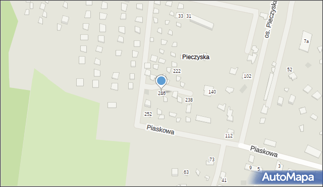 Koronowo, Piaskowa, 246, mapa Koronowo