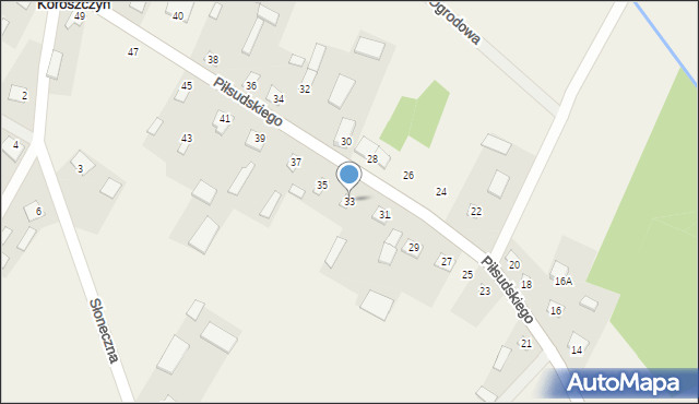 Koroszczyn, Piłsudskiego Józefa, marsz., 33, mapa Koroszczyn