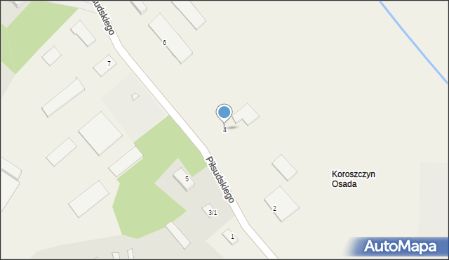 Koroszczyn, Piłsudskiego Józefa, marsz., 4, mapa Koroszczyn