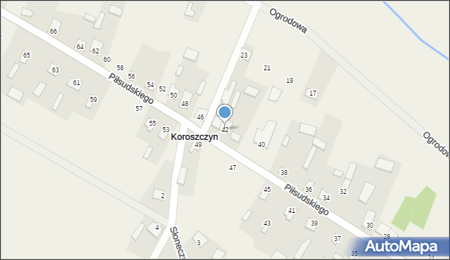 Koroszczyn, Piłsudskiego Józefa, marsz., 42, mapa Koroszczyn
