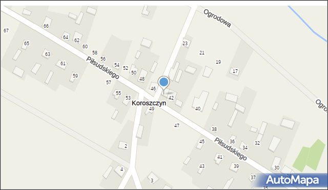Koroszczyn, Piłsudskiego Józefa, marsz., 44, mapa Koroszczyn