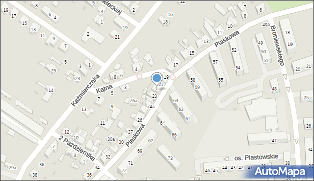 Kościan, Piaskowa, 22, mapa Kościan