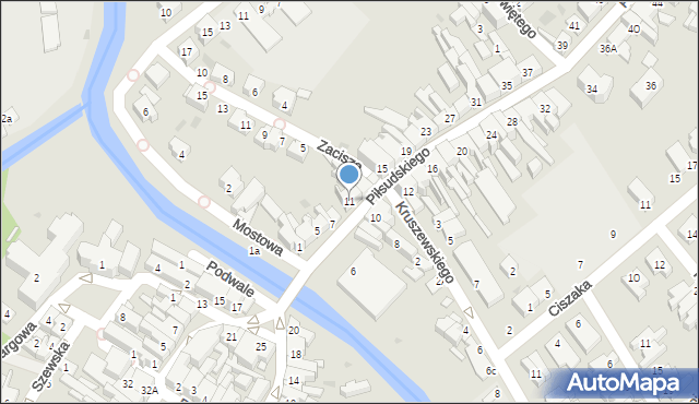 Kościan, Piłsudskiego Józefa, marsz., 11, mapa Kościan