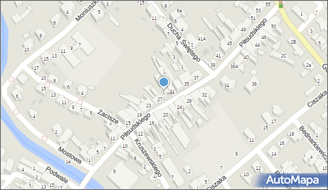 Kościan, Piłsudskiego Józefa, marsz., 29, mapa Kościan