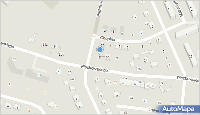 Kościerzyna, Piechowskiego Alojzego, 32, mapa Kościerzyna