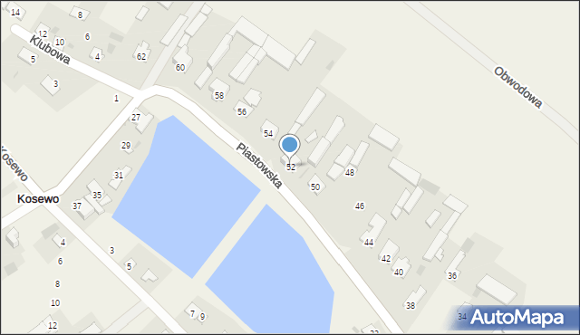 Kosewo, Piastowska, 52, mapa Kosewo