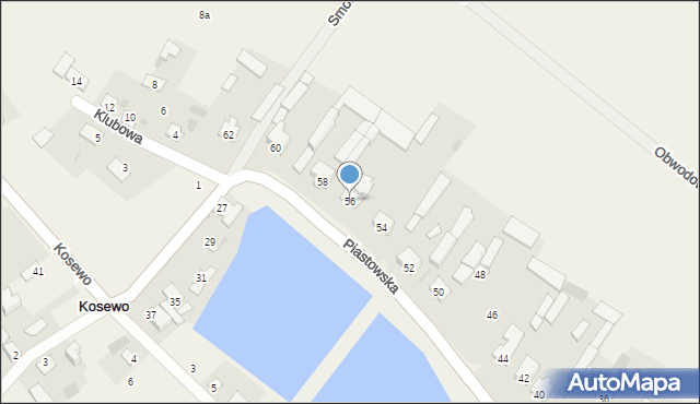Kosewo, Piastowska, 56, mapa Kosewo