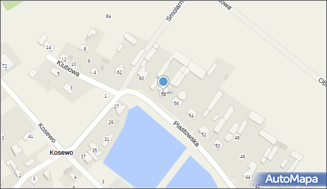 Kosewo, Piastowska, 58, mapa Kosewo