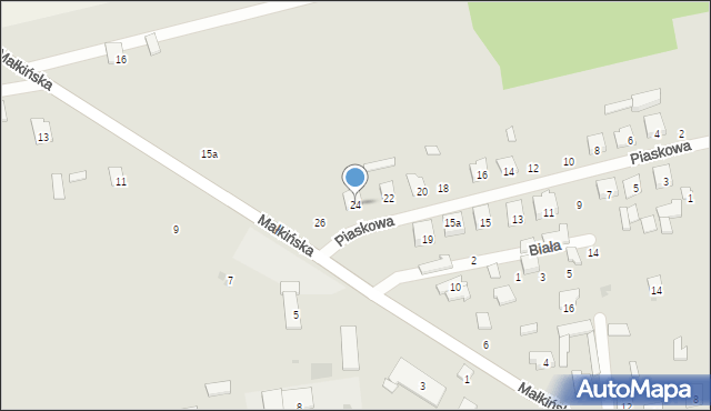 Kosów Lacki, Piaskowa, 24, mapa Kosów Lacki