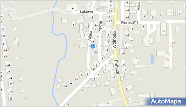 Kosów Lacki, Piękna, 1, mapa Kosów Lacki