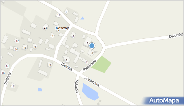 Kosowy, Piaskowa, 3, mapa Kosowy