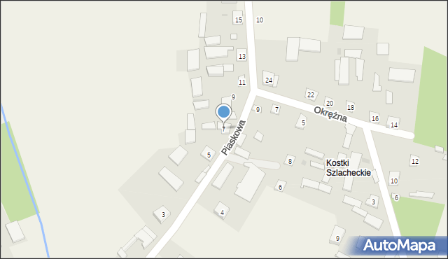 Kostki, Piaskowa, 7, mapa Kostki