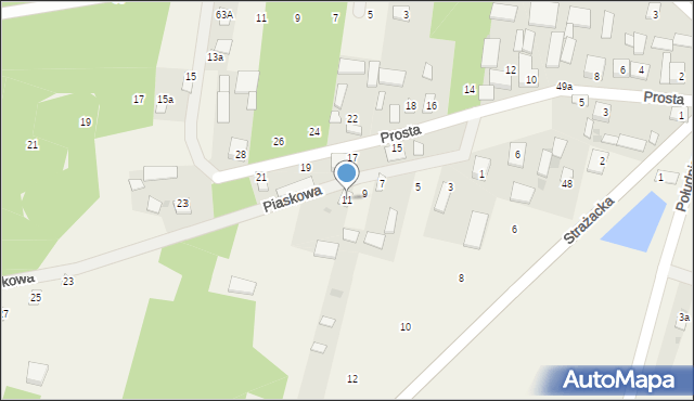 Kostrzyn, Piaskowa, 11, mapa Kostrzyn
