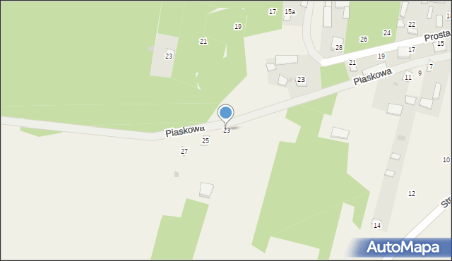 Kostrzyn, Piaskowa, 23, mapa Kostrzyn