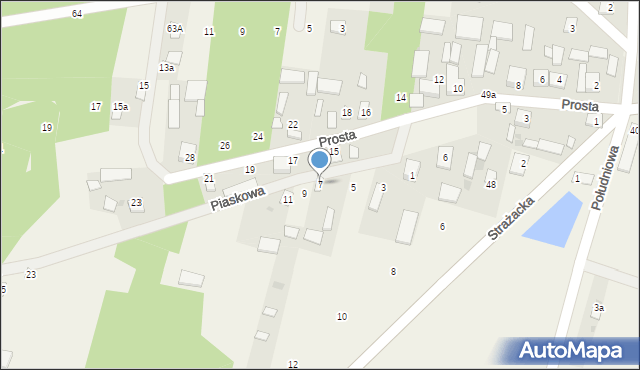 Kostrzyn, Piaskowa, 7, mapa Kostrzyn