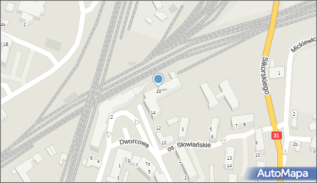 Kostrzyn nad Odrą, Piastowska, 14, mapa Kostrzyn nad Odrą