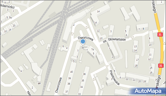 Kostrzyn nad Odrą, Piastowska, 9, mapa Kostrzyn nad Odrą