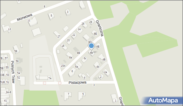 Koszalin, Pistacjowa, 6d, mapa Koszalina