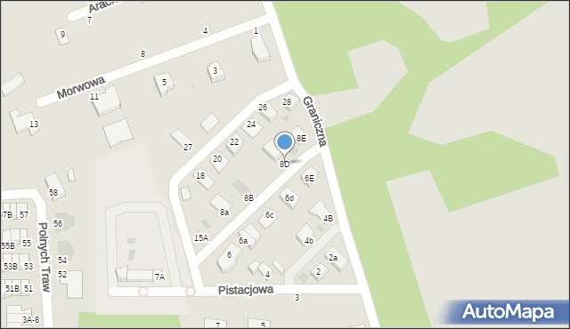 Koszalin, Pistacjowa, 8D, mapa Koszalina