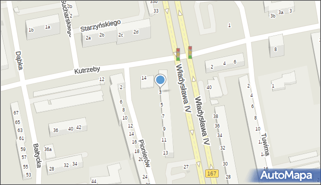 Koszalin, Pionierów, 3, mapa Koszalina