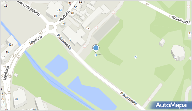 Koszalin, Piastowska, 3, mapa Koszalina