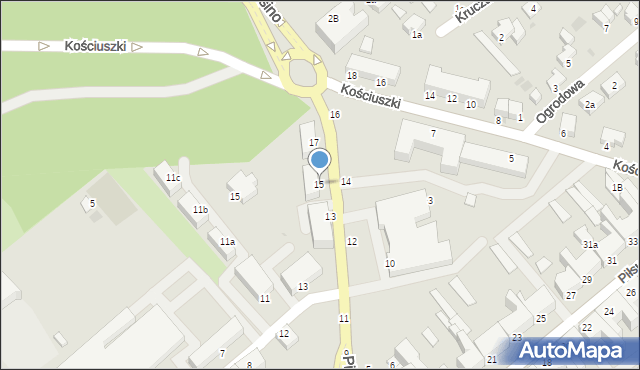 Koszalin, Pileckiego Witolda, rtm., 15, mapa Koszalina