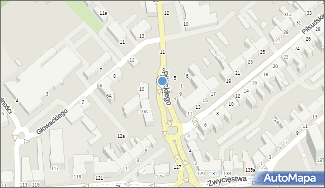 Koszalin, Pileckiego Witolda, rtm., 7, mapa Koszalina