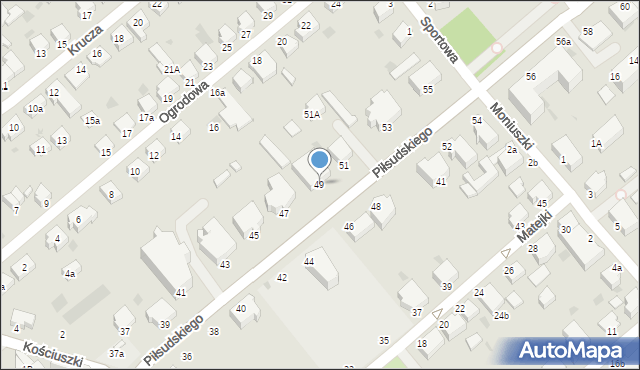 Koszalin, Piłsudskiego Józefa, marsz., 49, mapa Koszalina