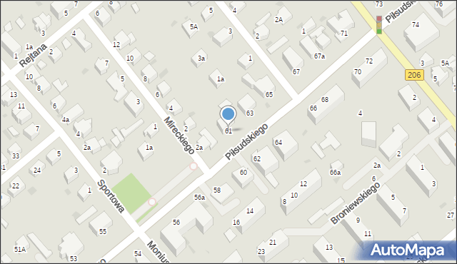 Koszalin, Piłsudskiego Józefa, marsz., 61, mapa Koszalina