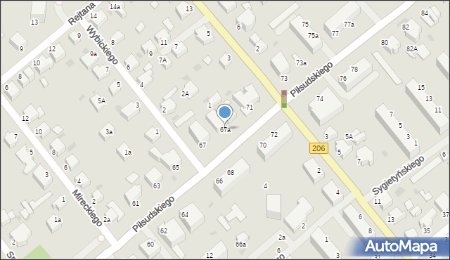 Koszalin, Piłsudskiego Józefa, marsz., 67a, mapa Koszalina