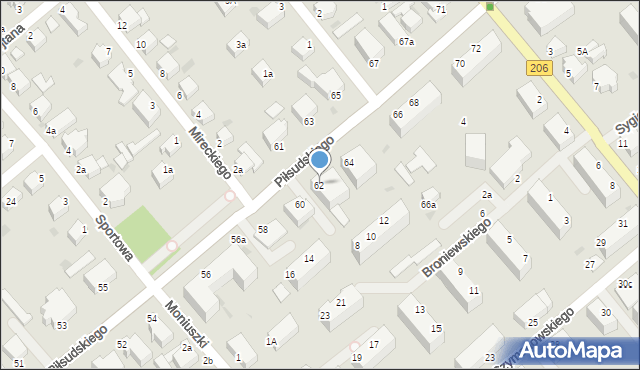 Koszalin, Piłsudskiego Józefa, marsz., 62, mapa Koszalina