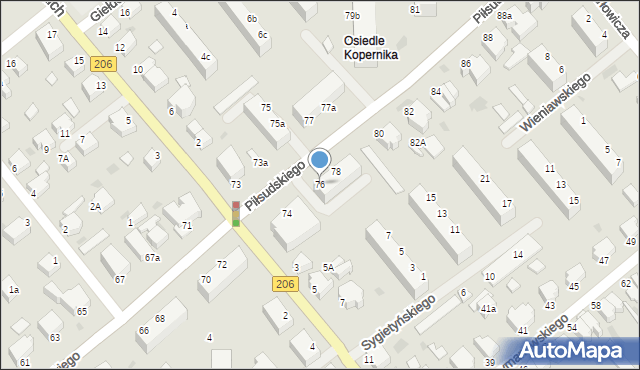 Koszalin, Piłsudskiego Józefa, marsz., 76, mapa Koszalina