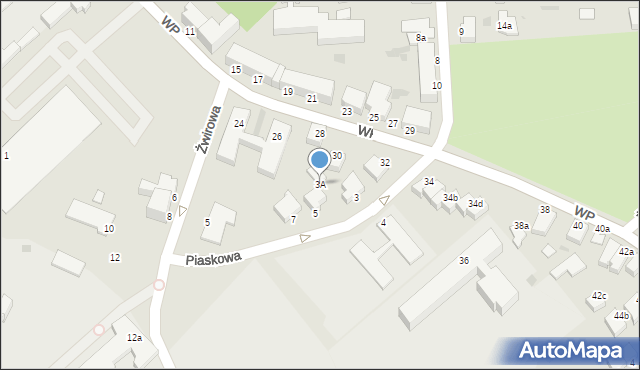 Koszalin, Piaskowa, 3A, mapa Koszalina