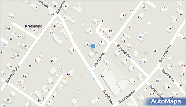 Koszalin, Pieczarek, 1, mapa Koszalina