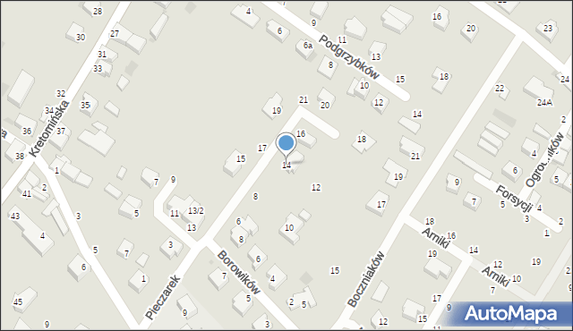 Koszalin, Pieczarek, 14, mapa Koszalina