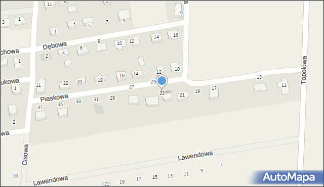 Koszwały, Piaskowa, 23, mapa Koszwały