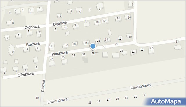 Koszwały, Piaskowa, 29, mapa Koszwały