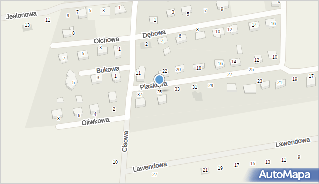Koszwały, Piaskowa, 35, mapa Koszwały