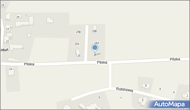 Kotuń, Pilska, 26, mapa Kotuń