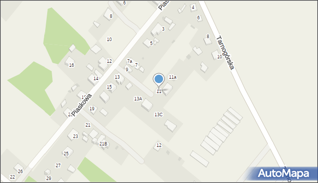 Koty, Piaskowa, 11, mapa Koty