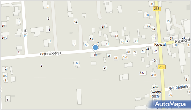 Kowal, Piłsudskiego Józefa, marsz., 10, mapa Kowal