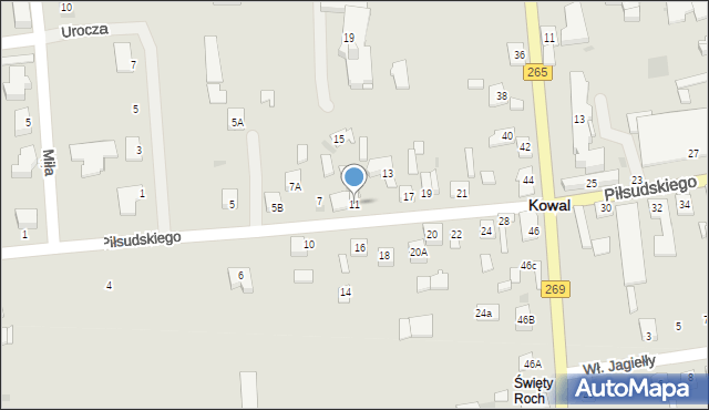 Kowal, Piłsudskiego Józefa, marsz., 11, mapa Kowal
