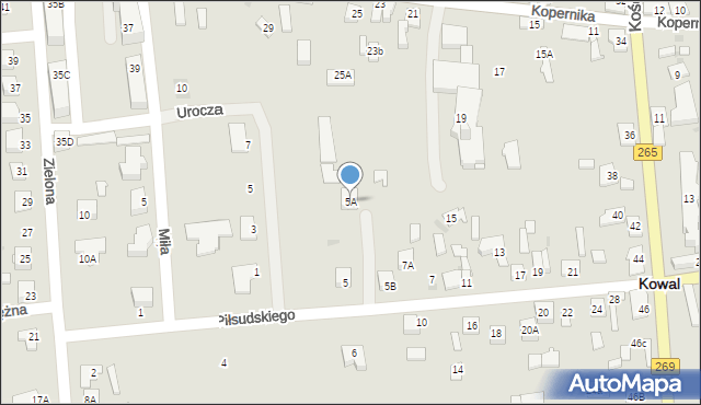 Kowal, Piłsudskiego Józefa, marsz., 5A, mapa Kowal